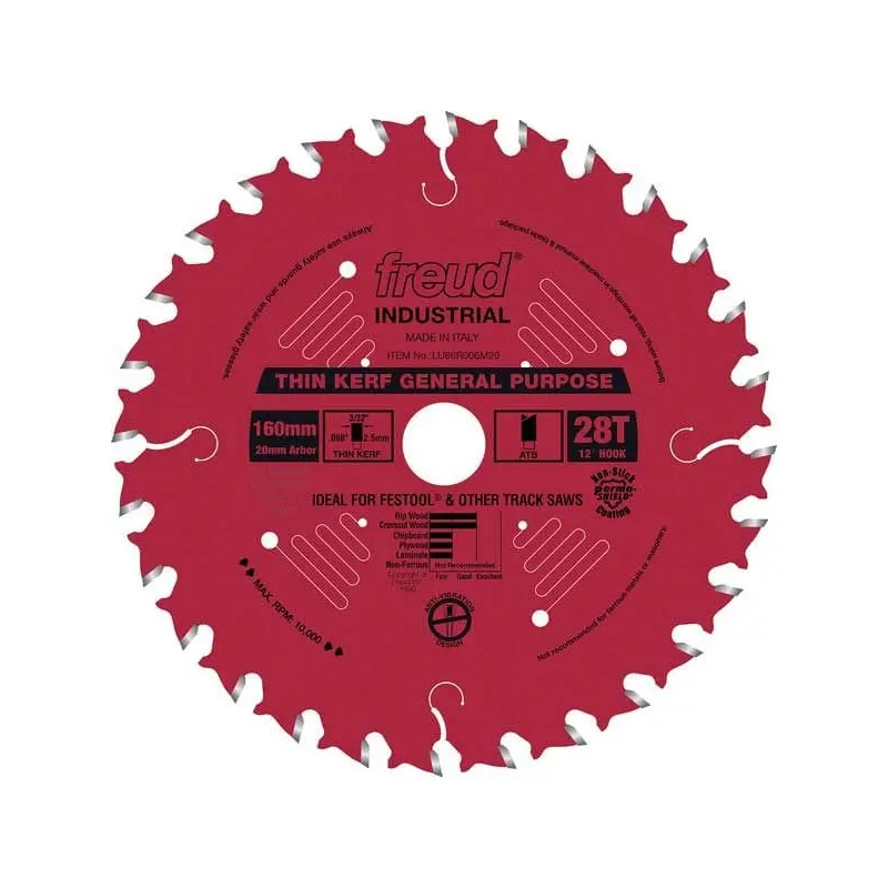 LU86R008M20 General Purpose Blade with Red Perma-Shield, 160mm diameter, 20mm arbor, 28 teeth