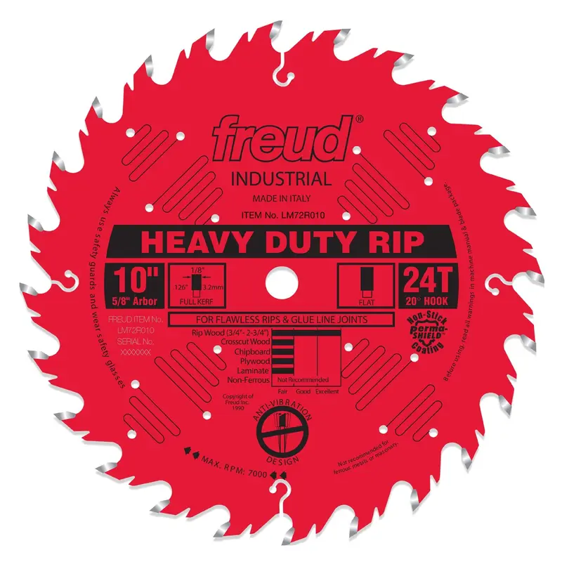 LM72R010 Ripping Saw Blade 10" x 5/8" Bore x 24 Tooth Flat Top