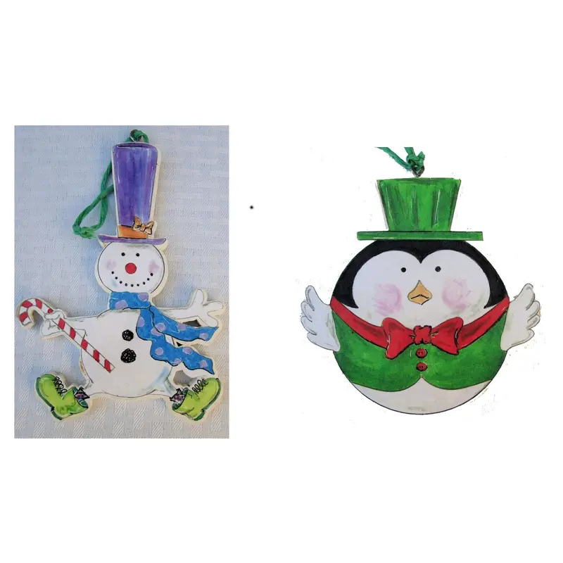 Snowman & Penguin Ornaments  Woodworking Pattern and Picture