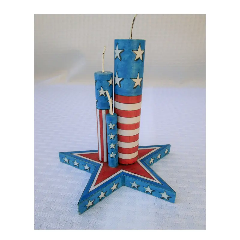 Woodworking Pattern and Picture - Star with Pretend Firecrackers