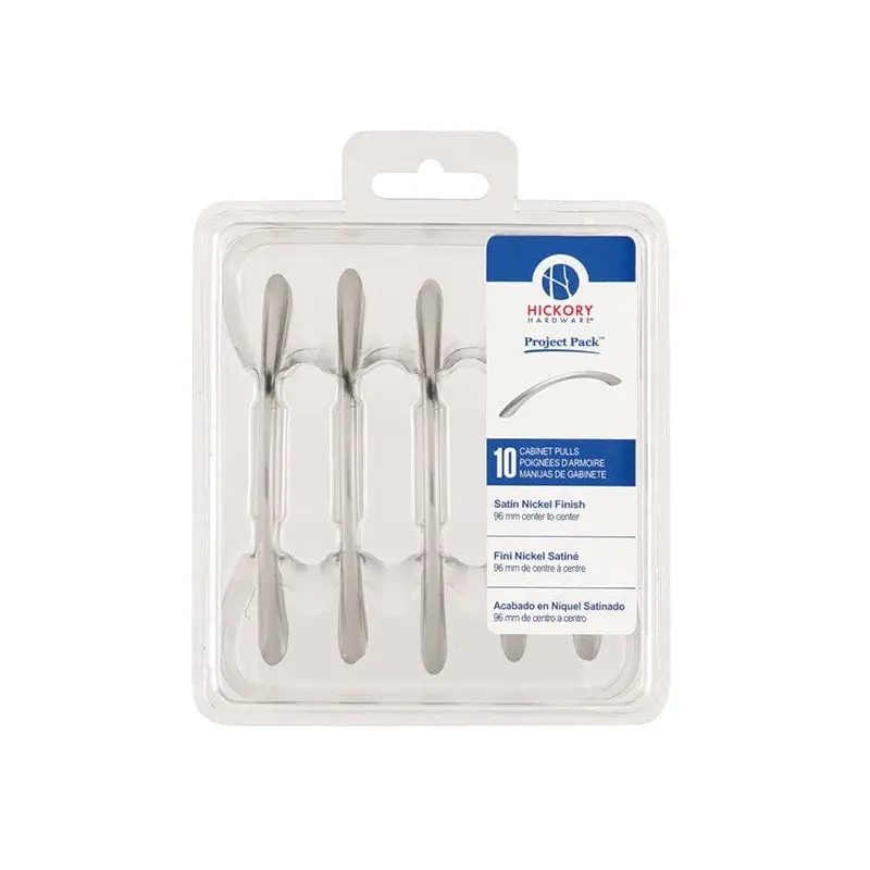96mm Metropolis Cabinet Pull Project Pack, Satin Nickel, 10 pieces