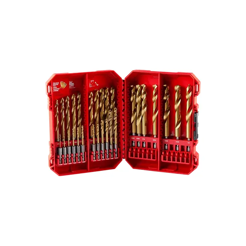 SHOCKWAVE Impact Duty RED HELIX Titanium Drill Bit Set - 29PC