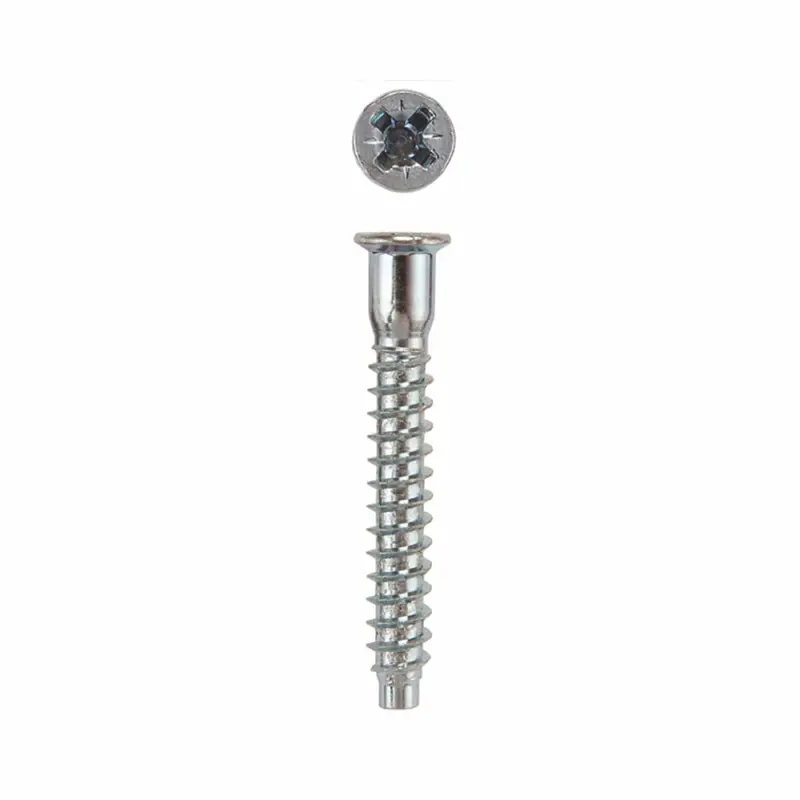 Confirmat Cabinet Connector Screws - Pozi-Drive - Flat Head - Zinc - 100 Piece