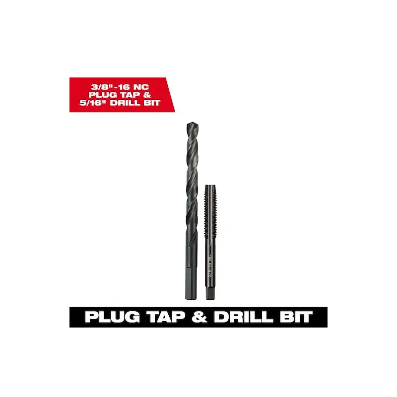 3/8"-16 NC Straight Flute Plug Tap & 5/16" Drill Bit