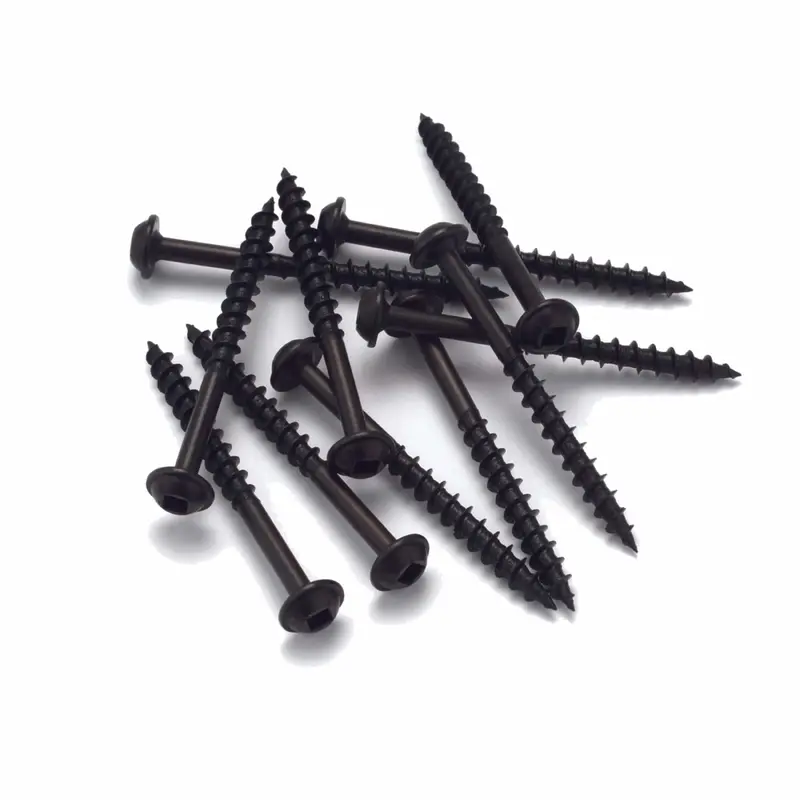 Washer Head Screws - Round - Square Drive - Black Oxide - 100 Piece