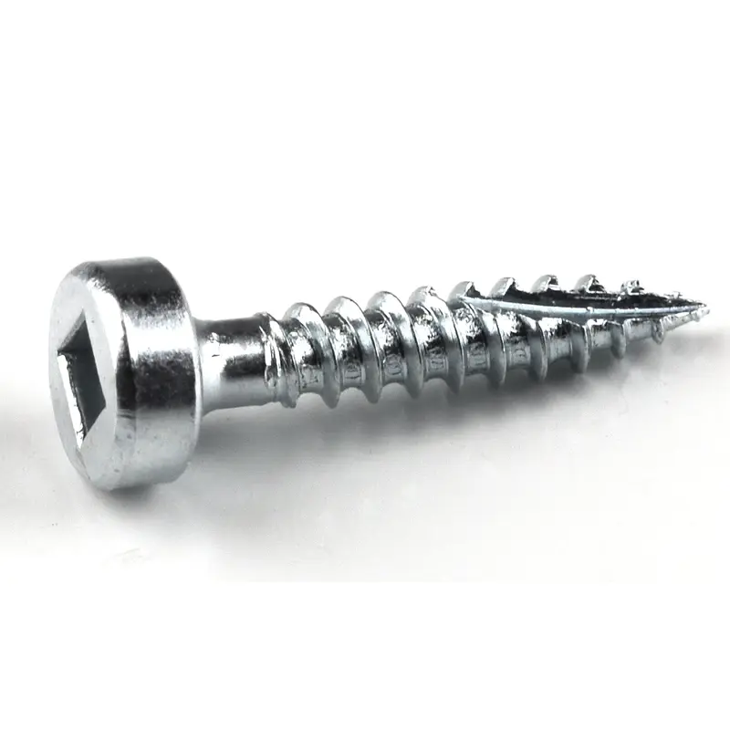 Pocket Hole Screw - #6 Fine - Square Drive - Pan-Head - Zinc