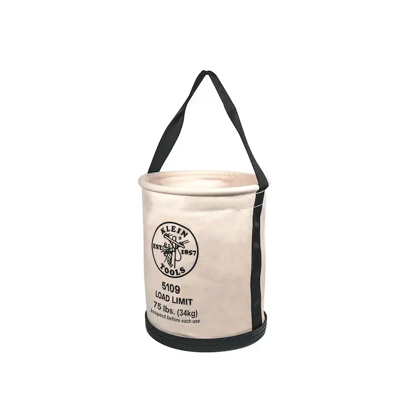 Canvas Bucket, Straight Wall with Swivel Snap, 12-Inch