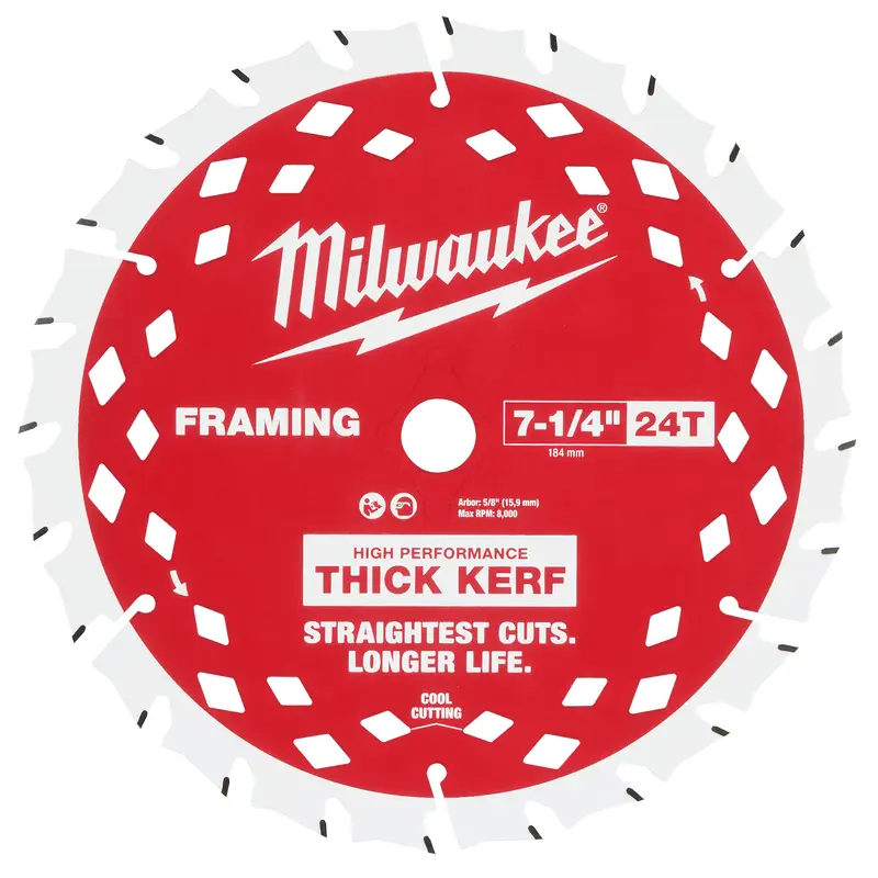 7-1/4" 24T Thick Kerf Framing Circular Saw Blade - 2PK