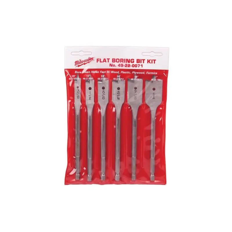 Flat Boring Bit 6" Universal Set - 6PC