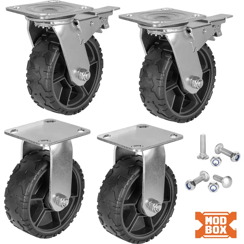 MODboxUtility Cart Caster Replacement Wheel Set, 6-Inch