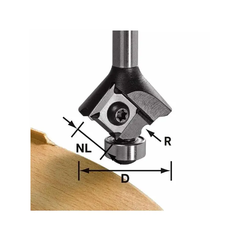 Radius Router Bit - 28 mm D - 3 mm CL