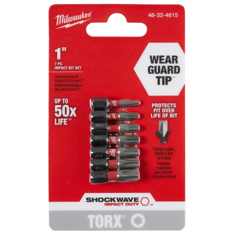 SHOCKWAVE Torx 1 Insert Bit Set - 7PC