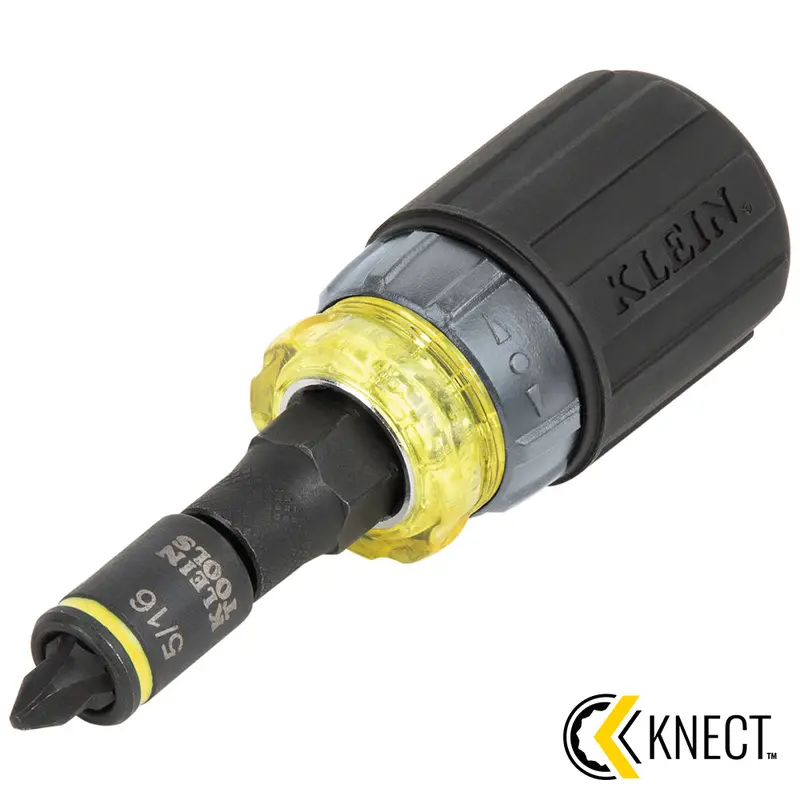 KNECT 7-in-1 Ratcheting Impact-Rated Stubby Screwdriver/Nut Driver