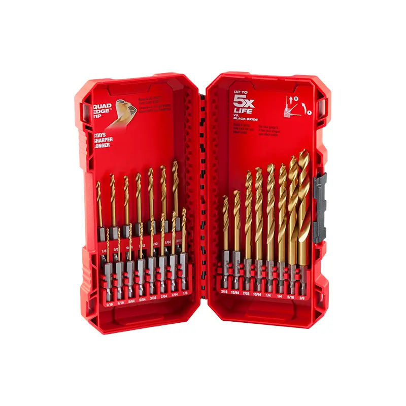 SHOCKWAVE Impact Duty RED HELIX Titanium Drill Bit Set - 23PC