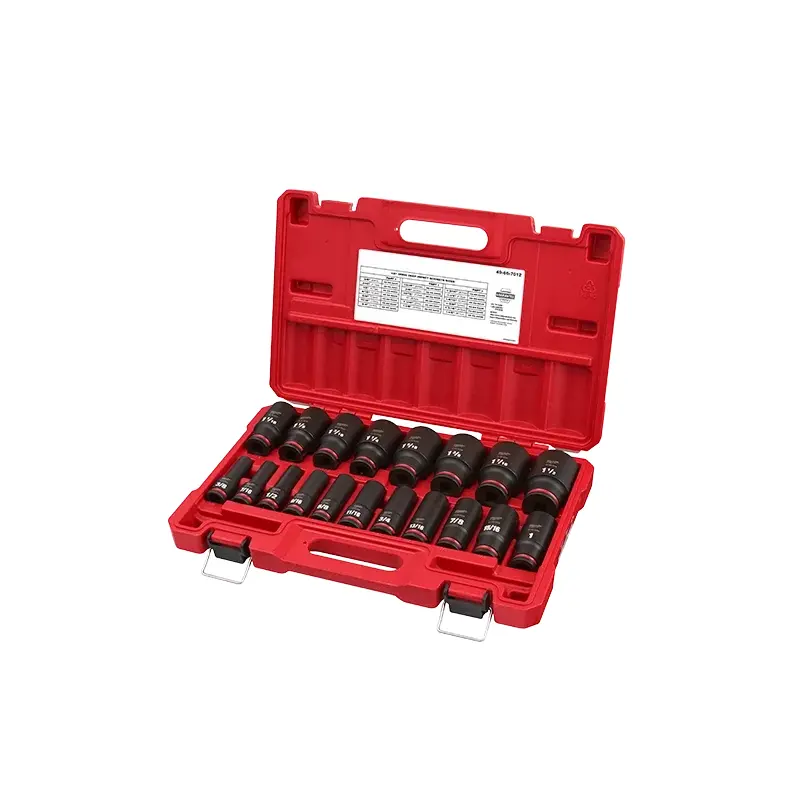 19PC SHOCKWAVE Impact Duty 1/2" Drive SAE Deep 6 Point Socket Set