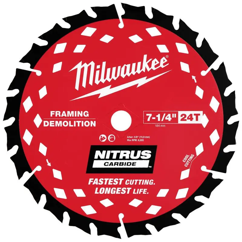 7-1/4 24T NITRUS Carbide Framing & Demolition Circular Saw Blade