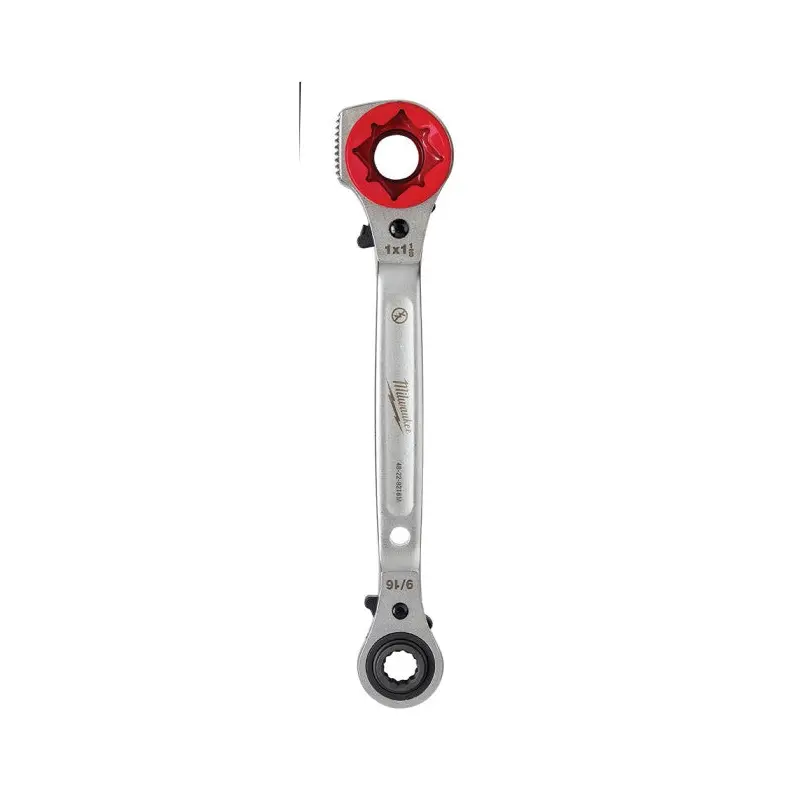 Lineman's 5in1 Ratcheting Wrench w/ Milled Strike Face