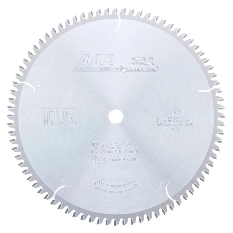 10" x 80T x 5/8" Bore - Thin Walled Aluminum and Non-Ferrous Metal Saw Blade - TCG