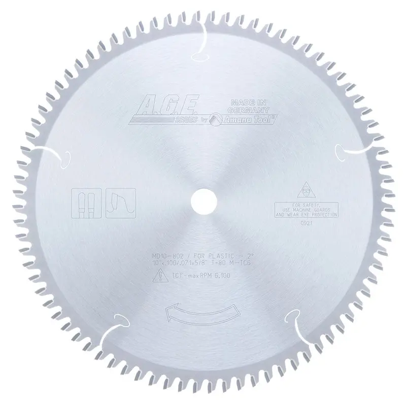 10"X80T Plastic Blade, 2 Degree 5/8" Bore, M-TCG
