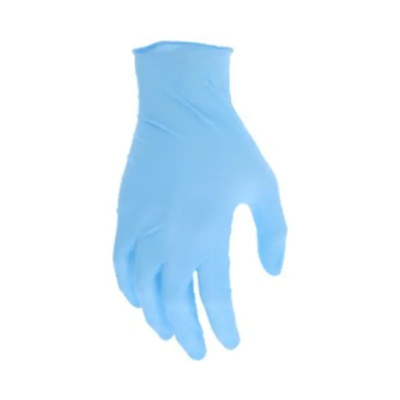 Large NitriShield Gloves Powder Free Disposable Nitrile Industrial Food Service Grade Textured Grip 9 Inches Blue