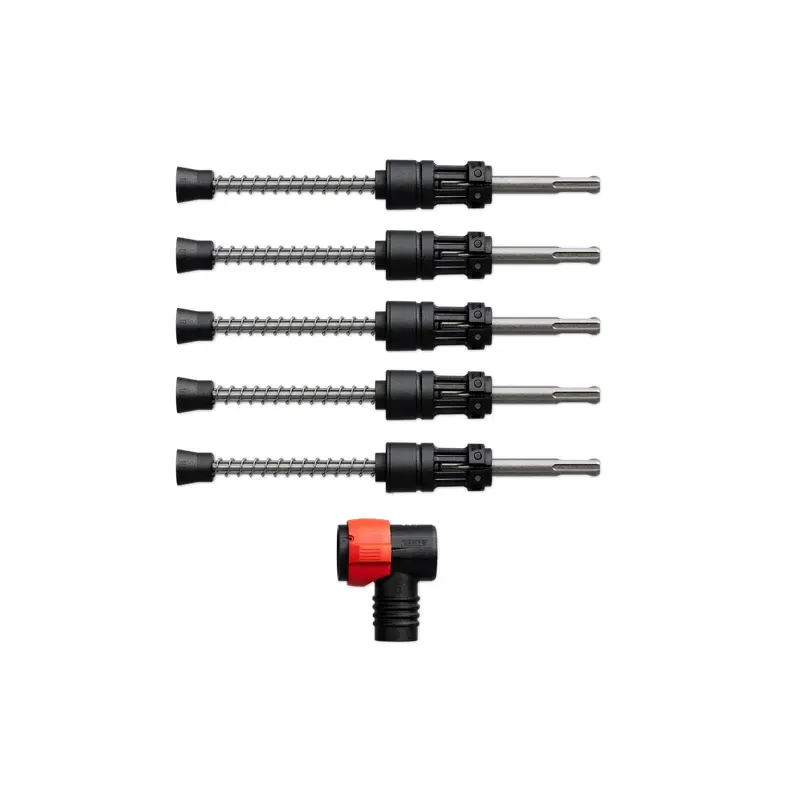 5/16" x 4"x 9" AMPED Rebar Demon SDS-Plus 4-Cutter Full Carbide Head Dust Extraction Hammer Drill Bit (5-Pack)