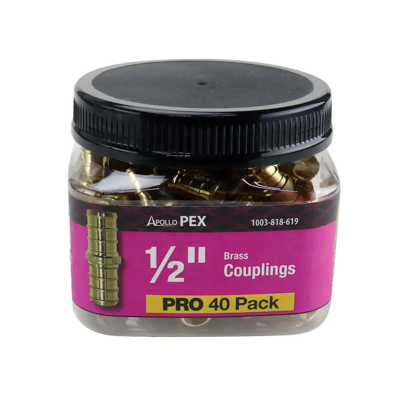 Apollo 1/2 in. Brass PEX-B Coupling Pro Pack (40-Pack)