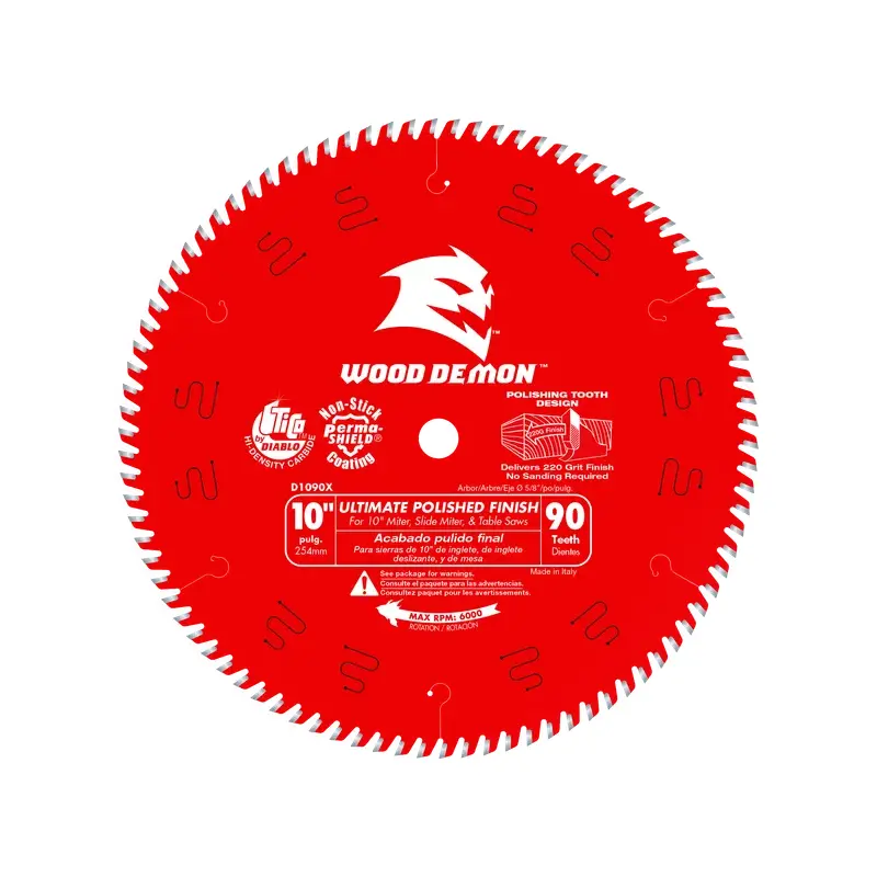 10" x 90-Teeth Ultimate Polished Finish Saw Blade for Wood