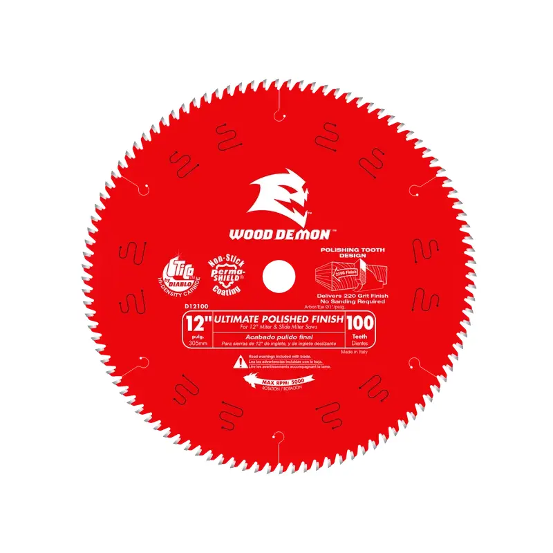 12" x 100-Teeth Ultimate Polished Finish Saw Blade for Wood