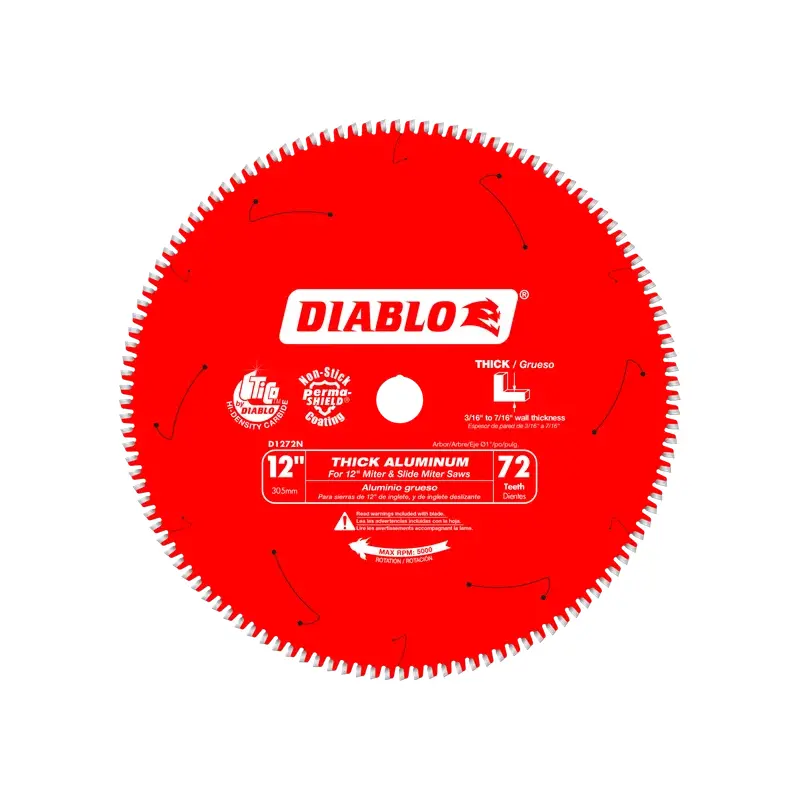 12" x 72-Teeth Saw Blade for Thick Aluminum