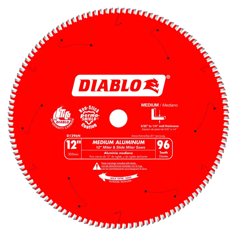 12" x 96-Teeth Saw Blade for Medium Aluminum