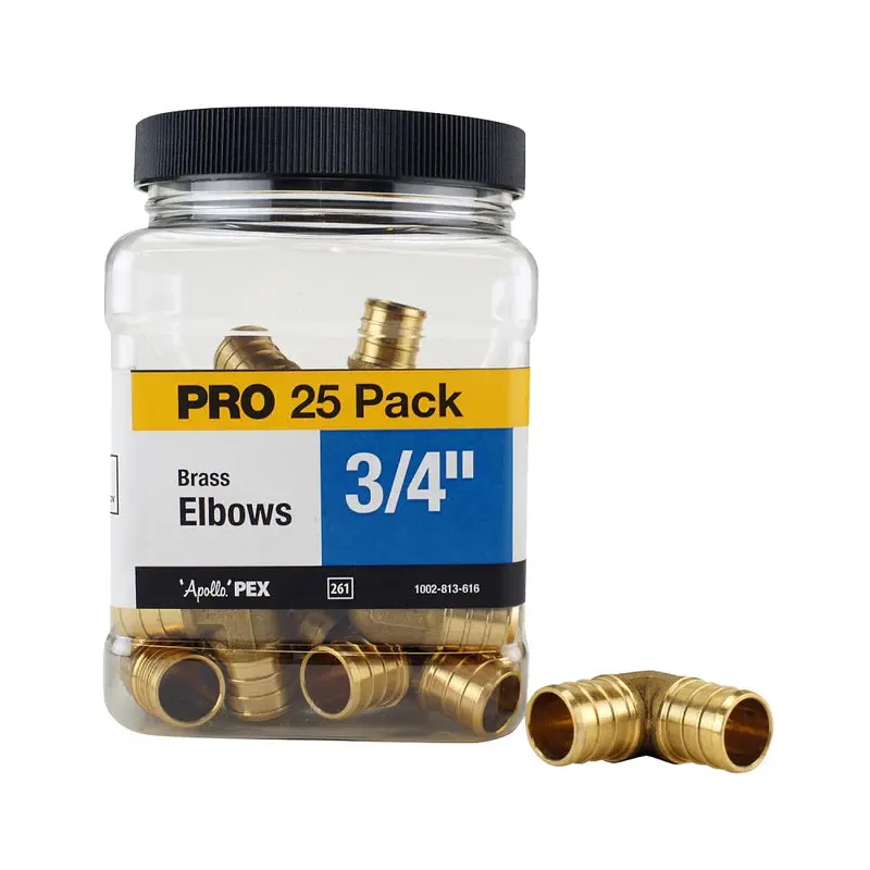 Apollo 3/4 in. Brass PEX-B Barb 90 Elbow Pro Pack (25-Pack)