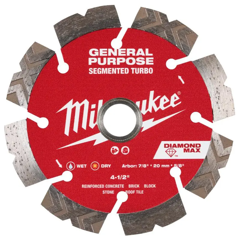 4-1/2" DIAMOND MAX Segmented Turbo, General Purpose Diamond Blade