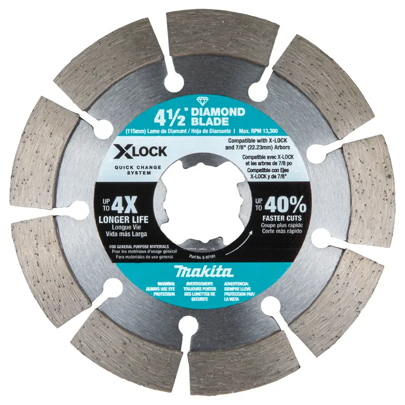 XLOCK 41/2" Segmented Diamond Blade for Masonry Cutting