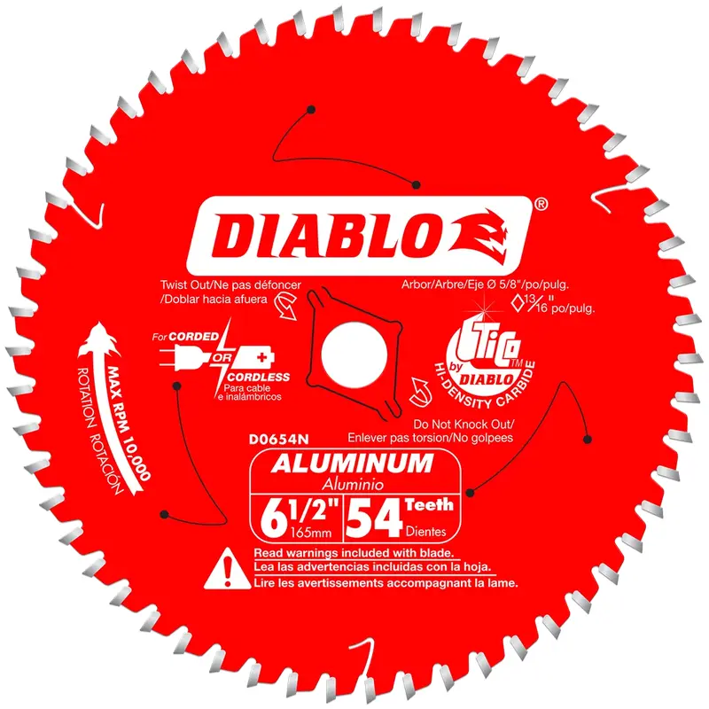 6-1/2" x 54 Tooth Medium Aluminum Cutting Saw Blade