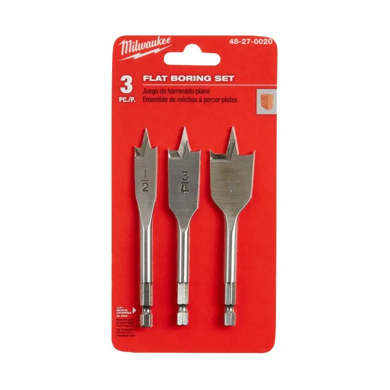 3PC Stubby Flat Boring Set