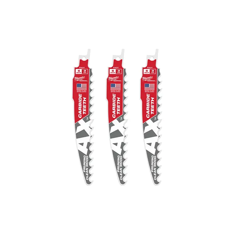 6" 3 TPI The AX with Carbide Teeth for Pruning & Clean Wood SAWZALL Blade 3PK