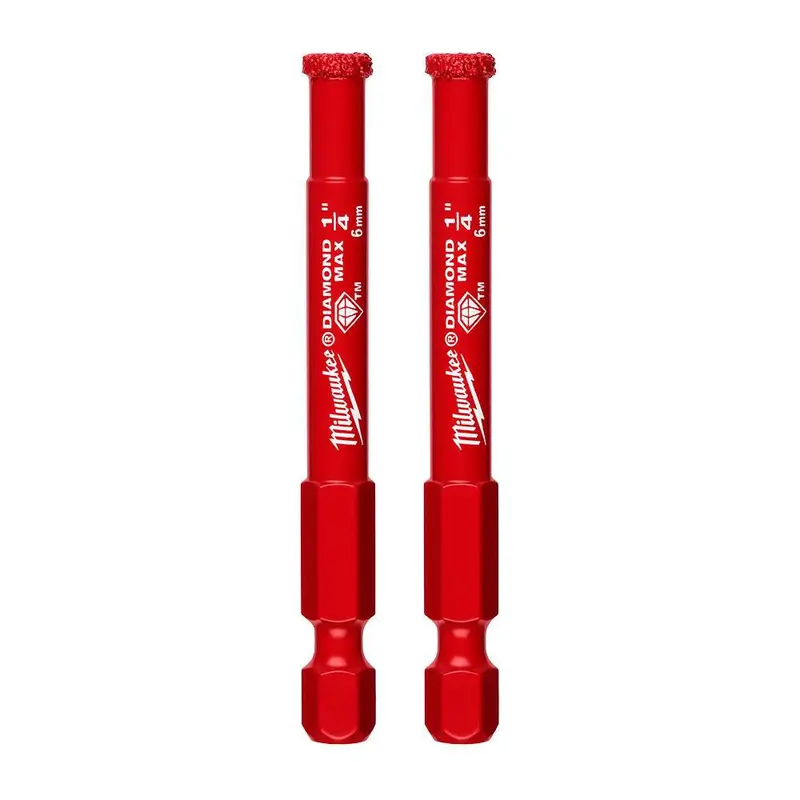 Milwaukee 1/4" Diamond Max Hole Saw Bits - 2PK