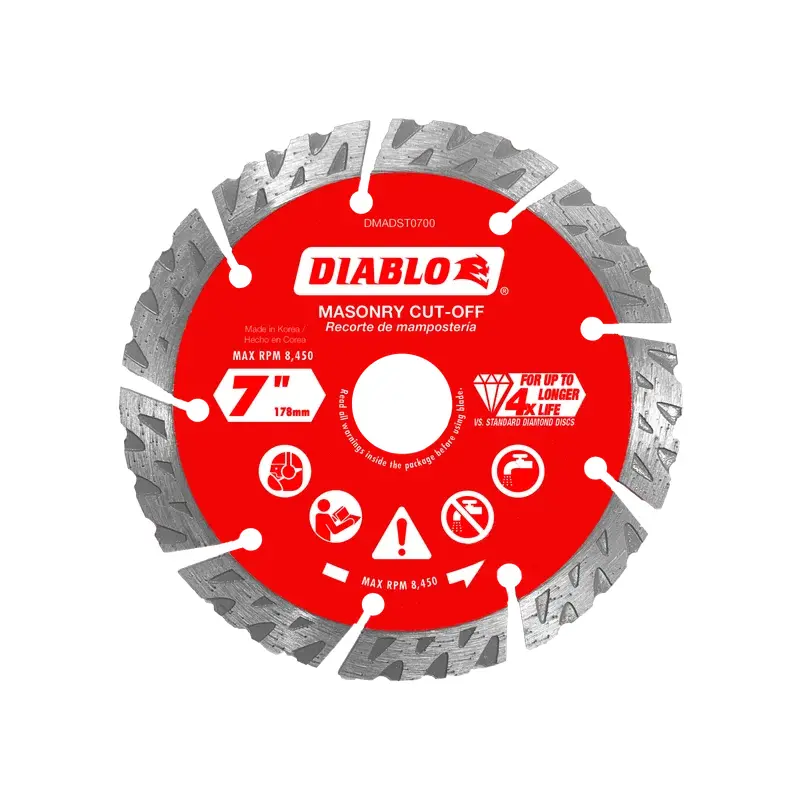 7" Diamond Segmented Masonry Cut-Off Blade
