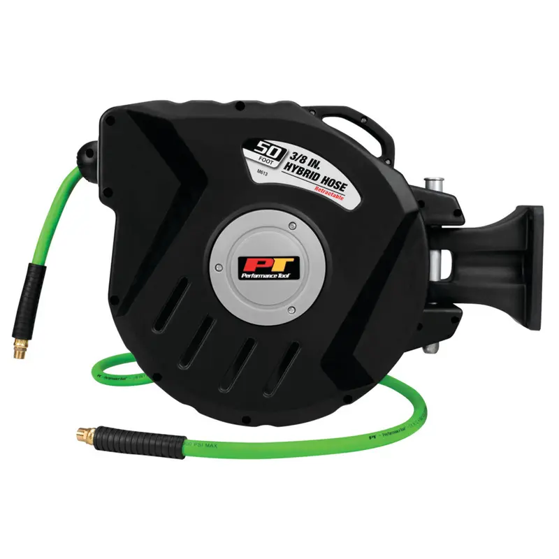 50' Air Hose Reel w/ Hybrid Hose