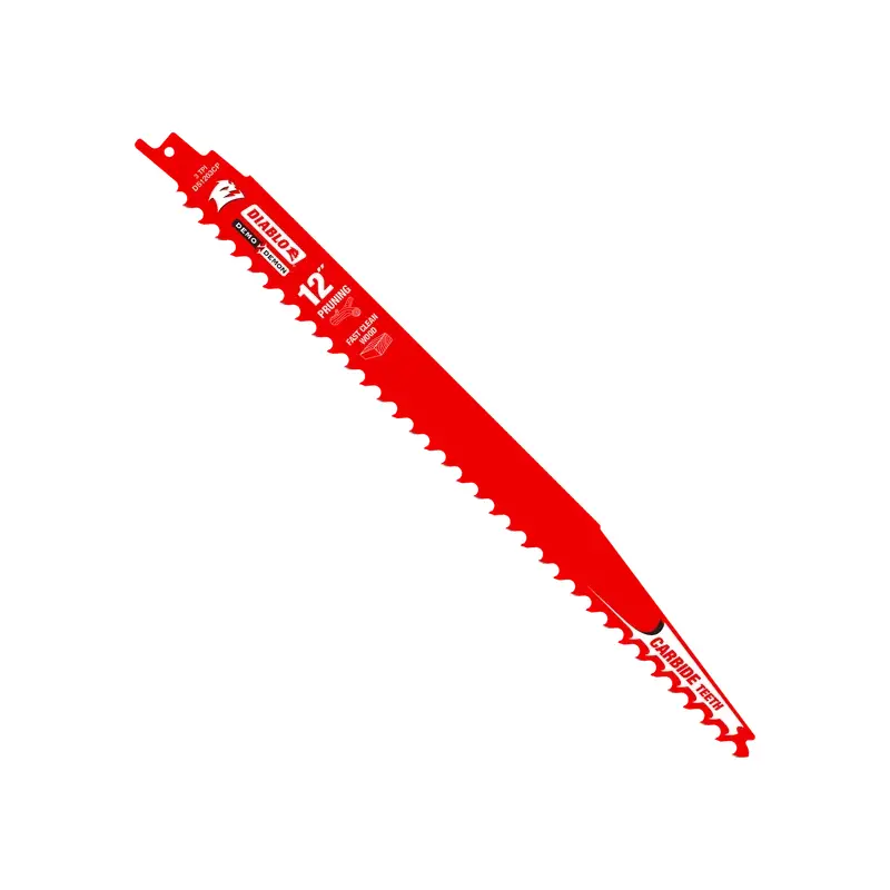 12" 3TPI Demo Demon Carbide Teeth Reciprocating Saw Blades for Pruning and Clean Wood (3-Pack)
