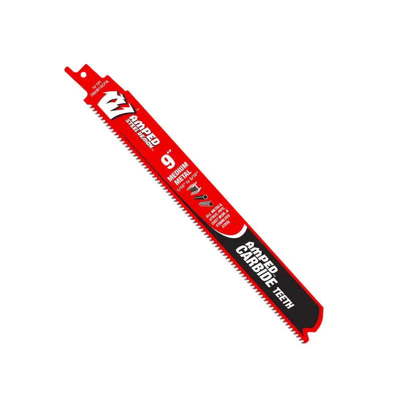 9" 10TPI AMPED Steel Demon Carbide Teeth Reciprocating Saw Blades for Medium Metal (3-Pack)