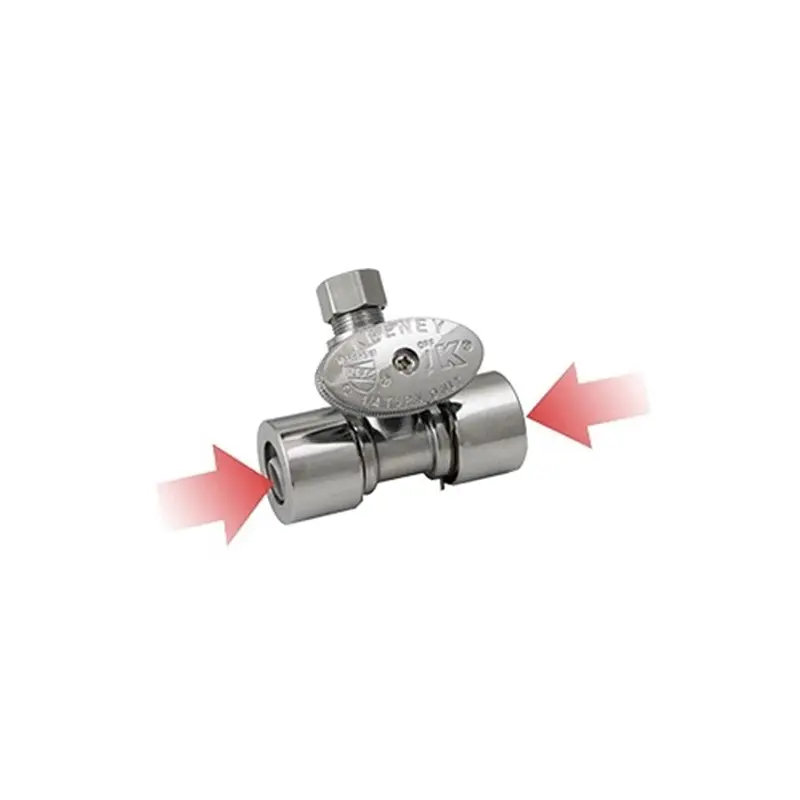 Plumb Pak In-Line Valve, 1/2 x 1/2 x 3/8 in Connection, Brass Body