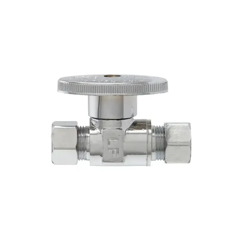Plumb Pak PP2071LFC Shut-Off Valve, 3/8 x 3/8 in Connection, Compression, Brass Body Chrome