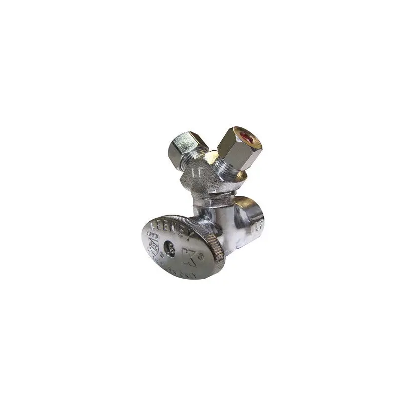 Plumb Pak Stop Valve, 1/2 x 3/8 x 1/4 in Connection, FIP x Compression x Compression