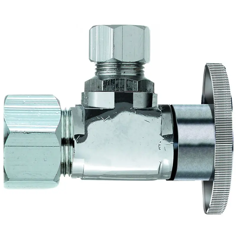 Plumb Pak PP61PCLF Shut-Off Valve, Angle, 5/8 x 3/8 in Connection, Compression, Brass Body