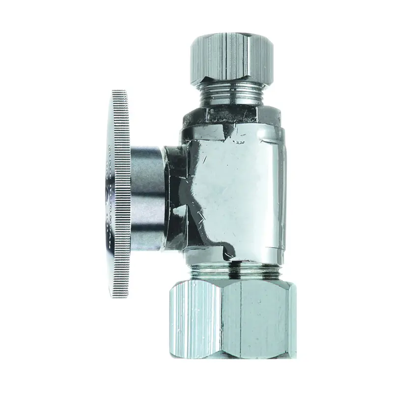 Plumb Pak PP63PCLF Shut-Off Valve, 1/2 x 3/8 in Connection, Compression, Quarter-Turn Actuator, Brass Body