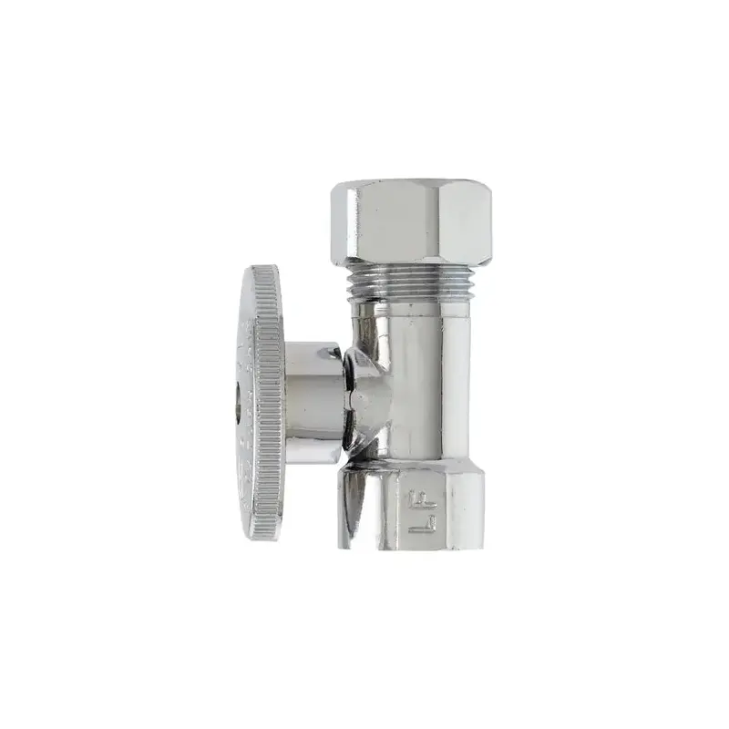 Plumb Pak Shut-Off Valve, 1/2 x 3/8 in Connection, FIP x Compression, Brass Body Chrome