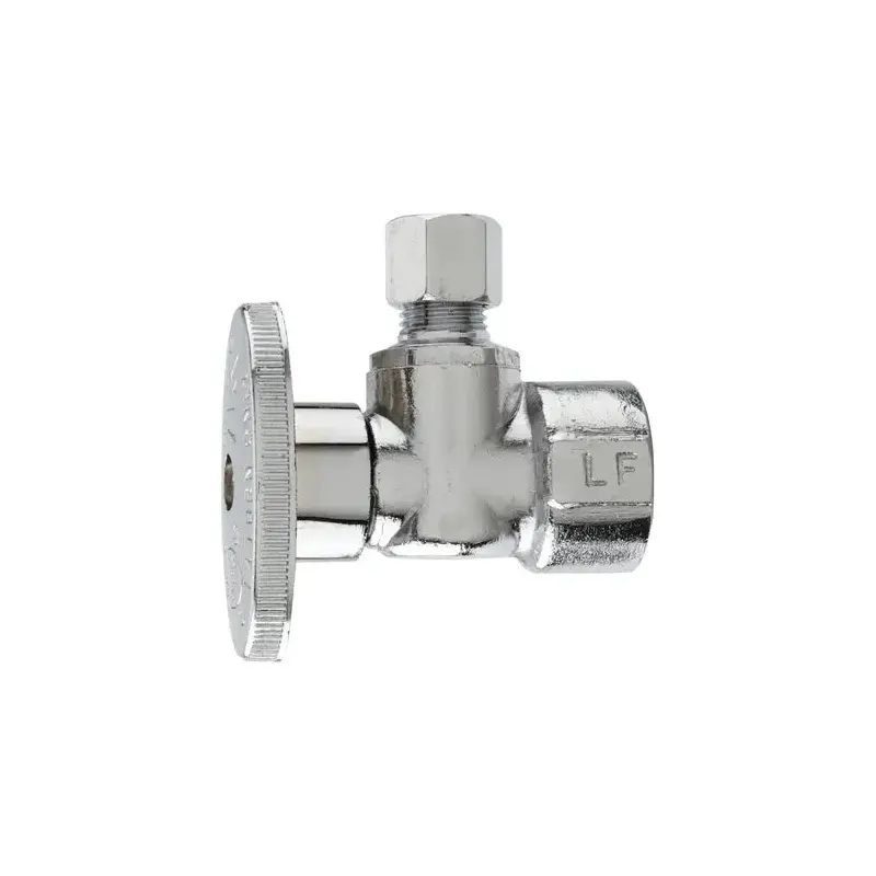Plumb Pak Shut-Off Valve, 3/8 x 3/8 in Connection, FIP x Compression, Brass Body Chrome