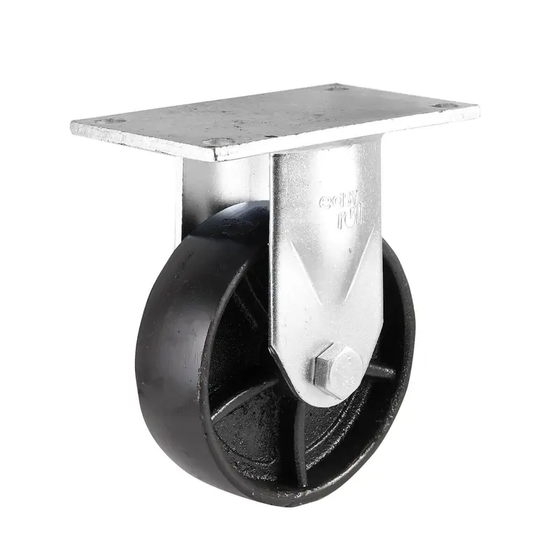 150mm Fixed Plate Castor - Cast Iron Wheel J7