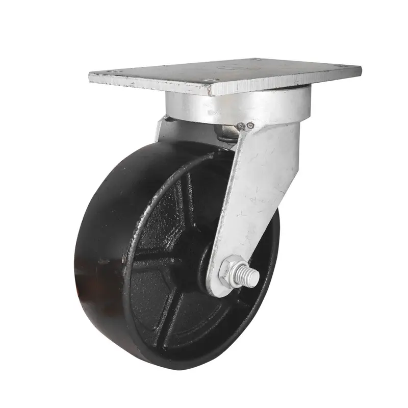 150mm Swivel Plate Castor - Cast Iron Wheel J7